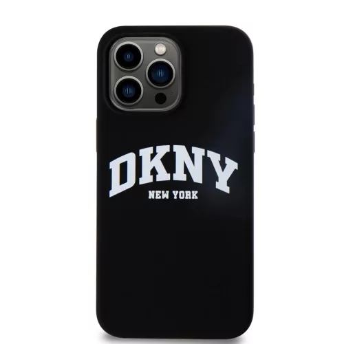 DKNY Liquid Silicone Arch Logo MagSafe tok iPhone 15 Pro Max készülékhez fekete