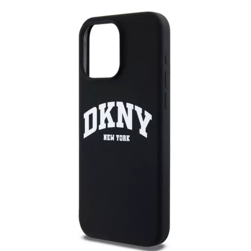 DKNY Liquid Silicone Arch Logo MagSafe tok iPhone 15 Pro Max készülékhez fekete