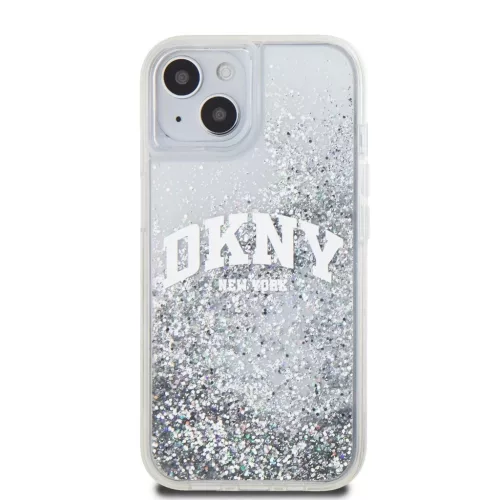 DKNY Liquid Glitter Arch Logo tok iPhone 15 készülékhez átlátszó