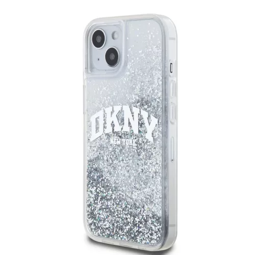 DKNY Liquid Glitter Arch Logo tok iPhone 15 készülékhez átlátszó