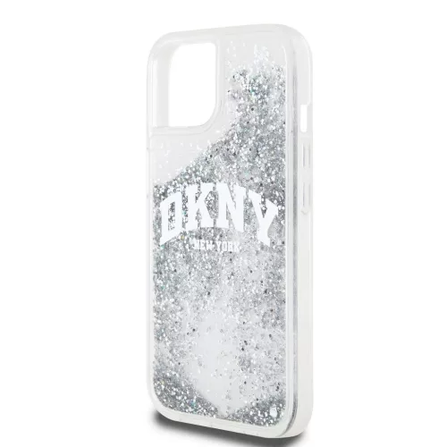 DKNY Liquid Glitter Arch Logo tok iPhone 15 készülékhez átlátszó