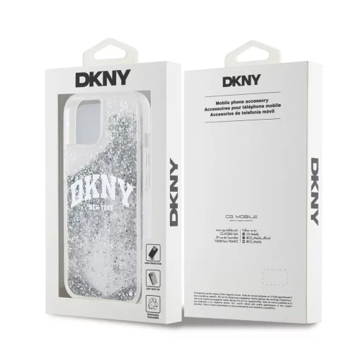 DKNY Liquid Glitter Arch Logo tok iPhone 15 készülékhez átlátszó