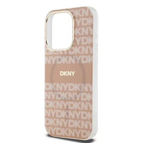 DKNY PC/TPU Repeat Pattern Tonal Stripe Magsafe tok iPhone 13 Pro készülékhez rózsaszín
