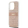 DKNY PC/TPU Repeat Pattern Tonal Stripe Magsafe tok iPhone 14 Pro készülékhez rózsaszín