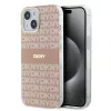 DKNY PC/TPU Repeat Pattern Tonal Stripe Magsafe tok iPhone 15 készülékhez rózsaszín