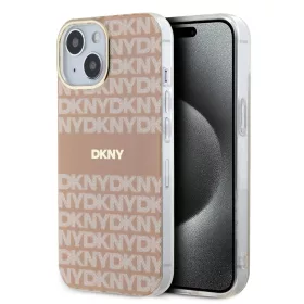   DKNY PC/TPU Repeat Pattern Tonal Stripe Magsafe tok iPhone 15 készülékhez rózsaszín
