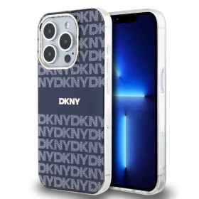   DKNY PC/TPU Repeat Pattern Tonal Stripe Magsafe tok iPhone 14 Pro Max készülékhez kék