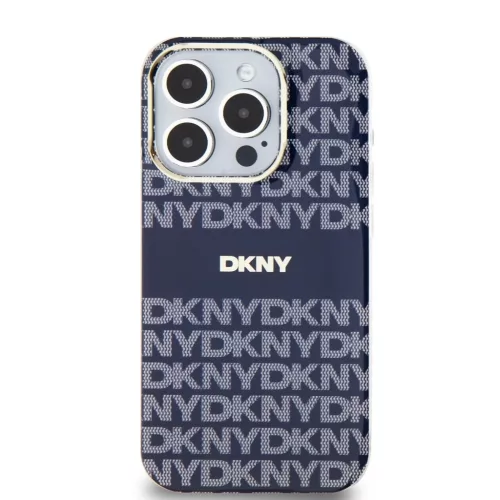 DKNY PC/TPU Repeat Pattern Tonal Stripe Magsafe tok iPhone 14 Pro Max készülékhez kék