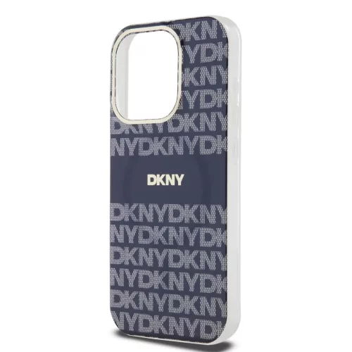 DKNY PC/TPU Repeat Pattern Tonal Stripe Magsafe tok iPhone 15 Pro készülékhez kék