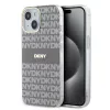 DKNY PC/TPU Repeat Pattern Tonal Stripe Magsafe tok iPhone 14 készülékhez bézs
