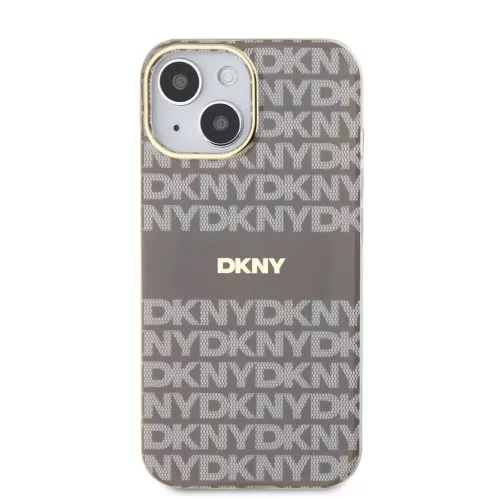 DKNY PC/TPU Repeat Pattern Tonal Stripe Magsafe tok iPhone 14 készülékhez bézs