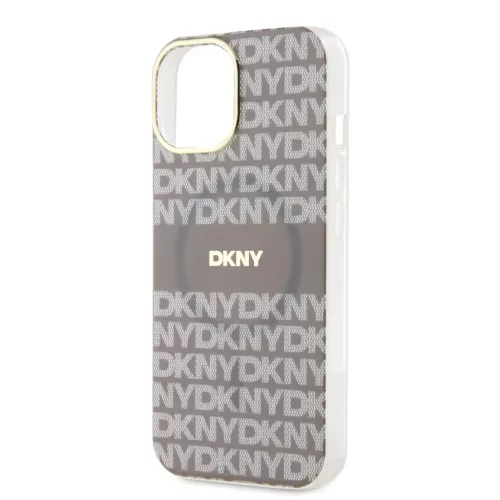 DKNY PC/TPU Repeat Pattern Tonal Stripe Magsafe tok iPhone 14 készülékhez bézs