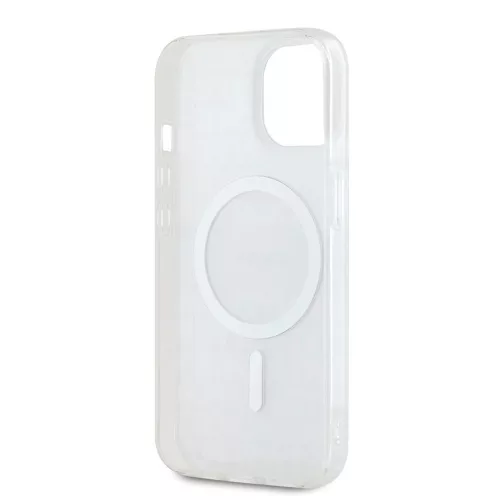 DKNY PC/TPU Repeat Pattern Tonal Stripe Magsafe tok iPhone 14 készülékhez bézs