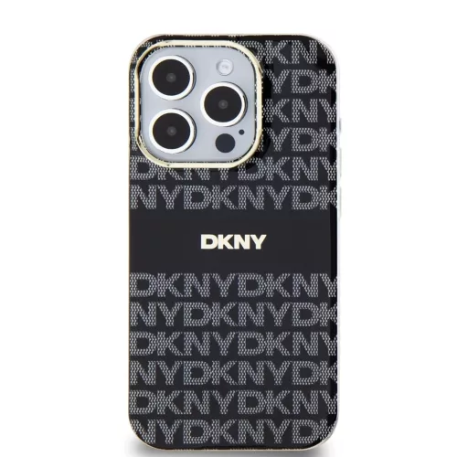DKNY PC/TPU Repeat Pattern Tonal Stripe Magsafe tok iPhone 13 Pro készülékhez fekete