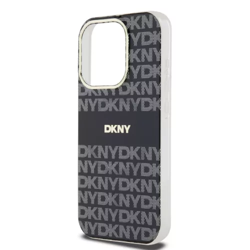 DKNY PC/TPU Repeat Pattern Tonal Stripe Magsafe tok iPhone 13 Pro készülékhez fekete
