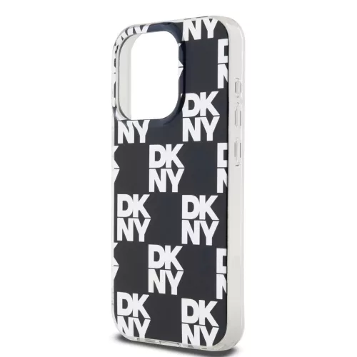 DKNY PC/TPU Checkered Pattern tok iPhone 15 Pro készülékhez fekete