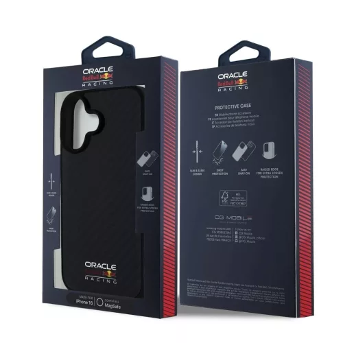 Red Bull Carbon Shiny Logo MagSafe tok iPhone 16 készülékhez fekete