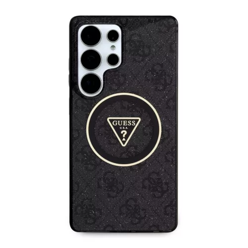Guess IML 4G Glitter and Triangle Logo MagSafe tok a Samsung Galaxy S25 Ultra készülékhez fekete