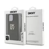 DKNY PU bőr Stack Logo csuklópántos tok iPhone 15 Pro Max készülékhez barna