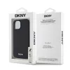 DKNY PU Leather Silver Metal Logo Magsafe tok iPhone 13 készülékhez fekete