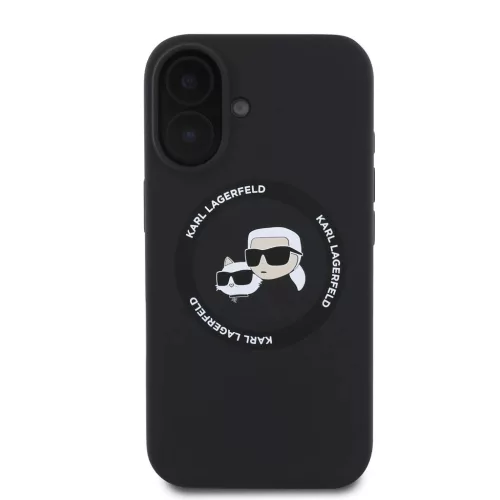 Karl Lagerfeld Liquid Silicone K&CH Heads MagSafe tok iPhone 16 készülékhez fekete