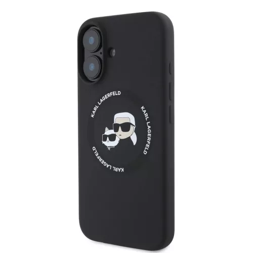 Karl Lagerfeld Liquid Silicone K&CH Heads MagSafe tok iPhone 16 készülékhez fekete