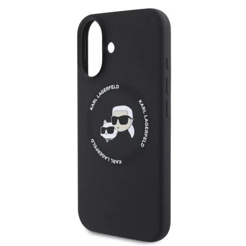 Karl Lagerfeld Liquid Silicone K&CH Heads MagSafe tok iPhone 16 készülékhez fekete