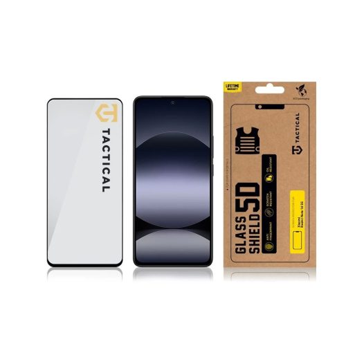 Tactical Glass Shield 5D Xiaomi Redmi Note 14 4G/5G, Poco X7 Pro 5G készülékhez fekete
