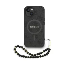   Guess PU Leather 4G Colored Ring Strap MagSafe tok iPhone 14 készülékhez fekete