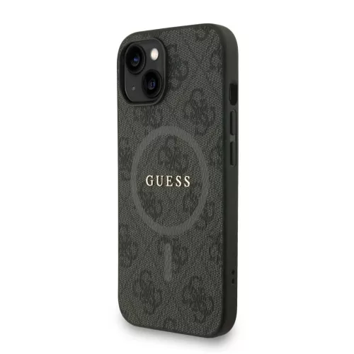 Guess PU Leather 4G Colored Ring Strap MagSafe tok iPhone 14 készülékhez fekete