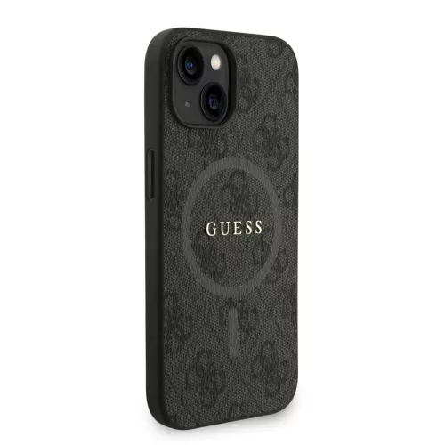 Guess PU Leather 4G Colored Ring Strap MagSafe tok iPhone 14 készülékhez fekete