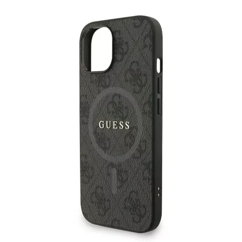 Guess PU Leather 4G Colored Ring Strap MagSafe tok iPhone 14 készülékhez fekete