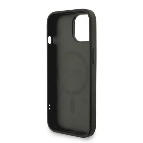 Guess PU Leather 4G Colored Ring Strap MagSafe tok iPhone 14 készülékhez fekete