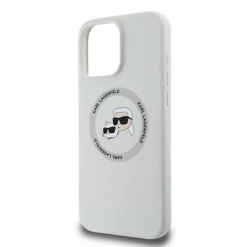 Karl Lagerfeld Liquid Silicone K&CH Heads MagSafe tok iPhone 16 Pro készülékhez bézs