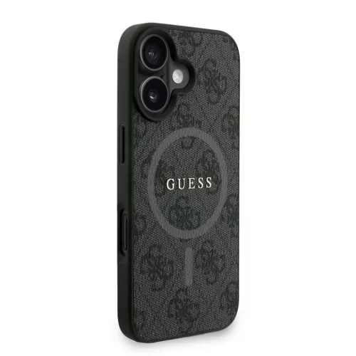 Guess PU Leather 4G Colored Ring Strap MagSafe tok iPhone 16 készülékhez fekete