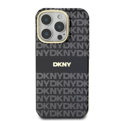 DKNY PC/TPU Repeat Pattern Tonal Stripe Magsafe Tok iPhone 16 Pro Max készülékhez fekete