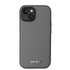 DKNY PU Leather Silver Metal Logo Magsafe tok iPhone 14 készülékhez szürke