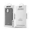 DKNY PU Leather Silver Metal Logo Magsafe tok iPhone 14 készülékhez szürke