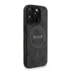 Guess PU bőr 4G színes gyűrűs pánt MagSafe tok iPhone 16 Pro Max készülékhez fekete