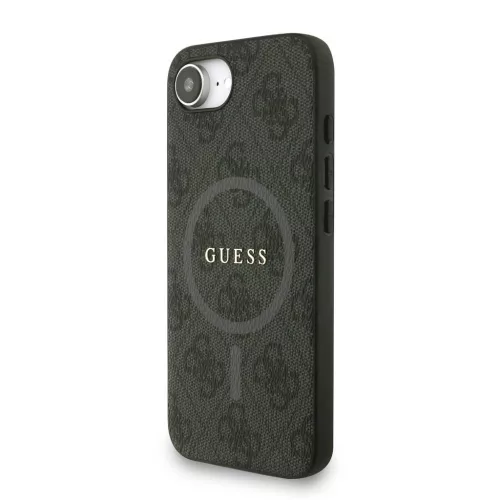 Guess PU Leather 4G Colored Ring Strap MagSafe tok iPhone 16e/17e készülékhez fekete
