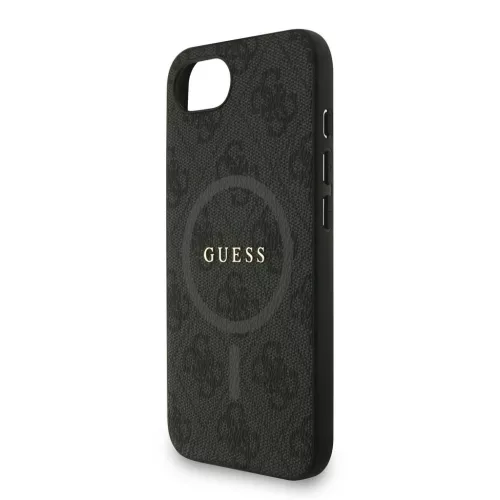 Guess PU Leather 4G Colored Ring Strap MagSafe tok iPhone 16e/17e készülékhez fekete