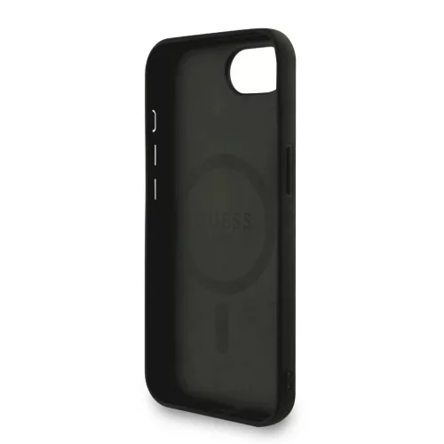Guess PU Leather 4G Colored Ring Strap MagSafe tok iPhone 16e/17e készülékhez fekete