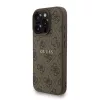 Guess PU bőr 4G színes gyűrűs pántos MagSafe tok iPhone 16 Pro készülékhez barna