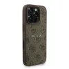 Guess PU bőr 4G színes gyűrűs pántos MagSafe tok iPhone 16 Pro készülékhez barna