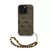 Guess PU Leather 4G Colored Ring Strap MagSafe tok iPhone 16 Pro Max készülékhez barna