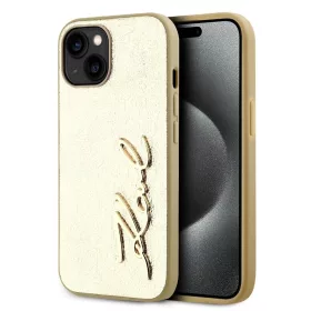   Karl Lagerfeld Wrinkled PU Signature Logo tok iPhone 15 készülékhez arany