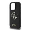Guess PU Fixed Glitter 4G Metal Logo tok iPhone 16 Pro készülékhez fekete