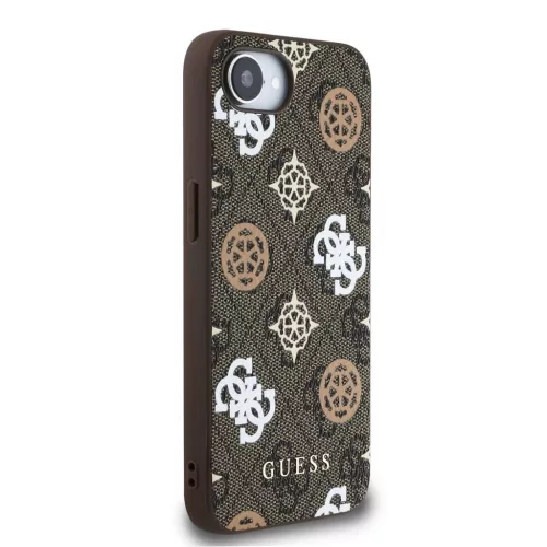 Guess PU 4G Peony MagSafe tok iPhone 16e készülékhez barna