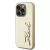 Karl Lagerfeld Wrinkled PU Signature Logo tok iPhone 15 Pro Max készülékhez, arany