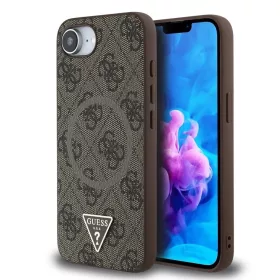   Guess PU 4G Strass Triangle Metal Logo MagSafe tok iPhone 16e/17e készülékhez barna
